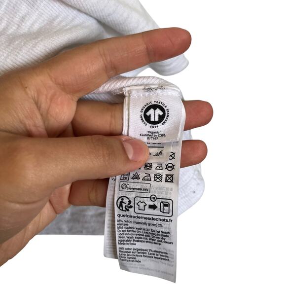 Allsaints Esum Short Sleeve Crewneck T-Shirt White Cotton Tee Minimalist Size XL - Picture 7 of 8